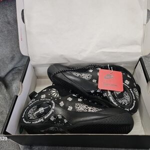 Black Bandana Slip-On Sneakers - Women